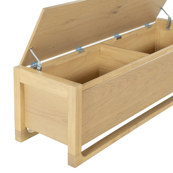 Safavieh TYRELL Wood Storage Bench - Versatile Seating and Hidden Storage for Stylish Home Organization Natural SFV4257A