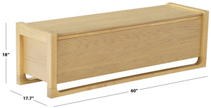 Safavieh TYRELL Wood Storage Bench - Versatile Seating and Hidden Storage for Stylish Home Organization Natural SFV4257A