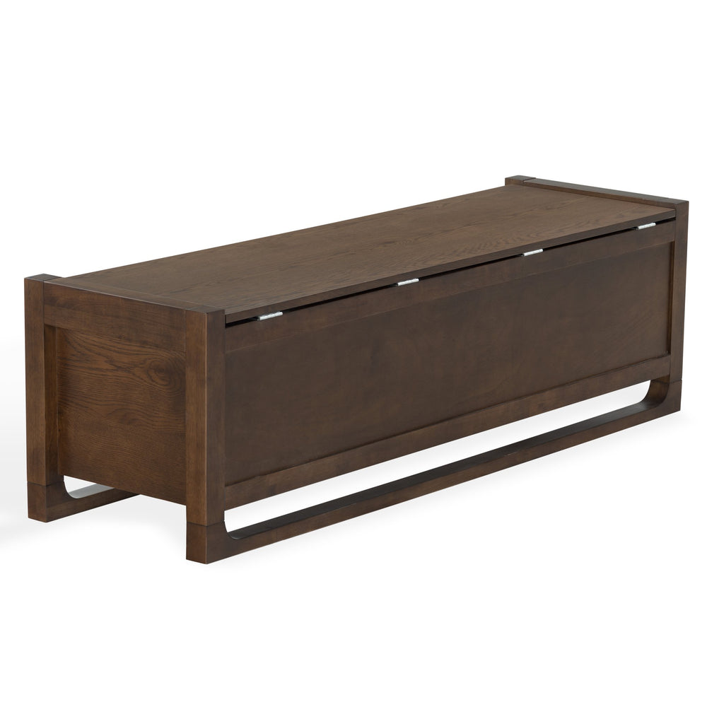 Safavieh Tyrell Wood Storage Bench - Stylish And Functional Addition To Elevate Your Home Decor Effortlessly Walnut Wood Sfv4257b