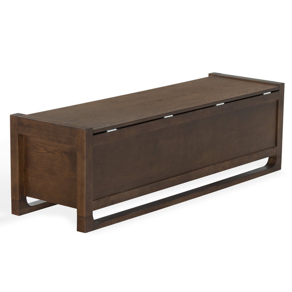 Safavieh Tyrell Wood Storage Bench - Stylish And Functional Addition To Elevate Your Home Decor Effortlessly Walnut Wood Sfv4257b