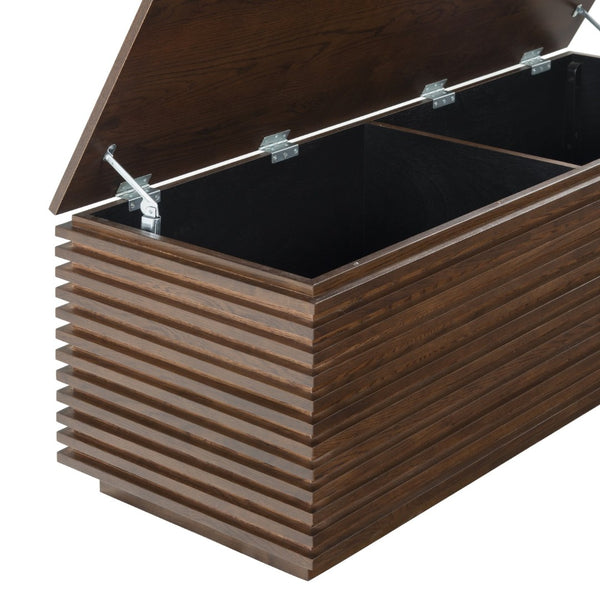 Safavieh ZUZU Wood Storage Bench – Elegant Walnut Finish, Durable Design & Hidden Compartment for Stylish Homes SFV4258A