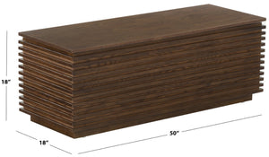 Safavieh ZUZU Wood Storage Bench – Elegant Walnut Finish, Durable Design & Hidden Compartment for Stylish Homes SFV4258A