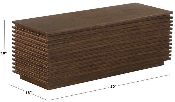 Safavieh ZUZU Wood Storage Bench – Elegant Walnut Finish, Durable Design & Hidden Compartment for Stylish Homes SFV4258A