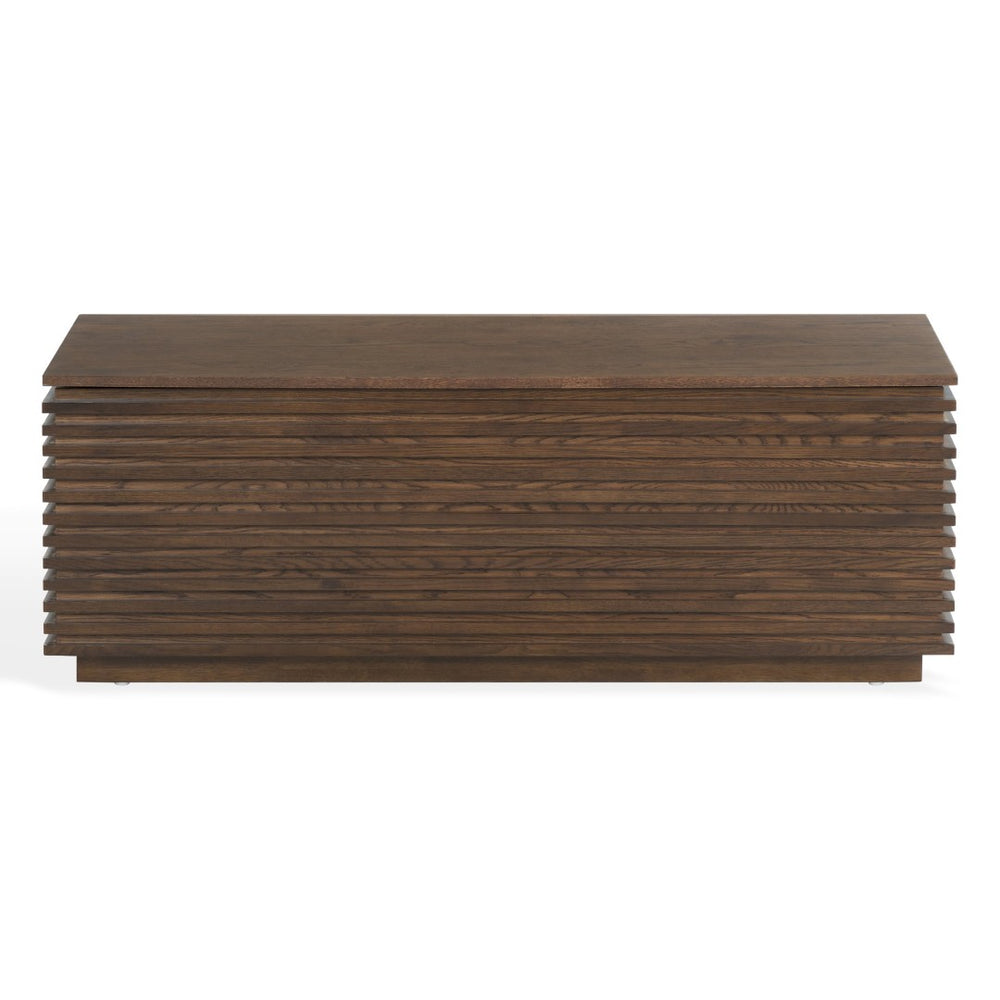 Safavieh ZUZU Wood Storage Bench – Elegant Walnut Finish, Durable Design & Hidden Compartment for Stylish Homes SFV4258A