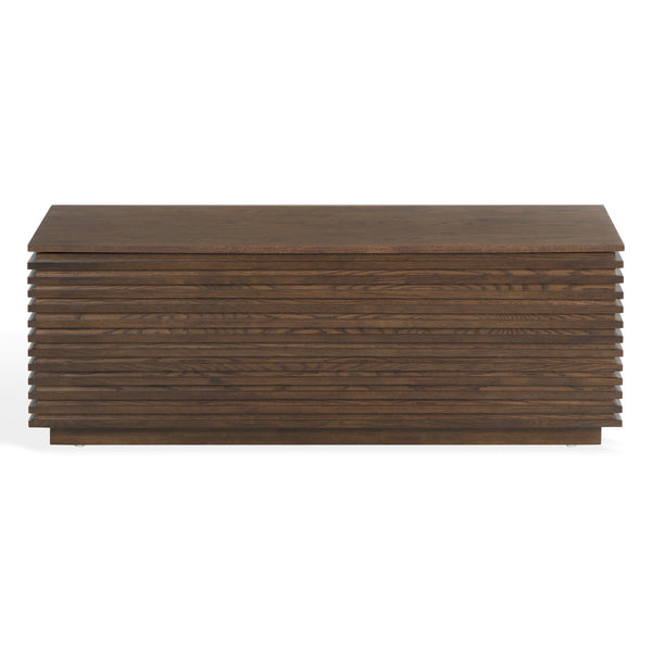 Safavieh Zuzu Wood Storage Bench In Walnut Finish – Stylish, Functional Seating & Storage For Any Room Walnut Wood ,Metal Sfv4258a