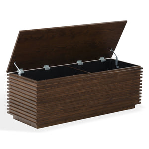 Safavieh Zuzu Wood Storage Bench In Walnut Finish – Stylish, Functional Seating & Storage For Any Room Walnut Wood ,Metal Sfv4258a