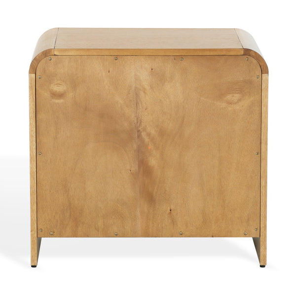 Safavieh Vitale Reeded Wood Nightstand - Elegant, Organic Design With Unique Textures For Timeless Bedrooms Natural Wood Sfv4259a