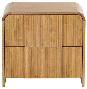 Safavieh Vitale Reeded Wood Nightstand - Elegant, Organic Design With Unique Textures For Timeless Bedrooms Natural Wood Sfv4259a