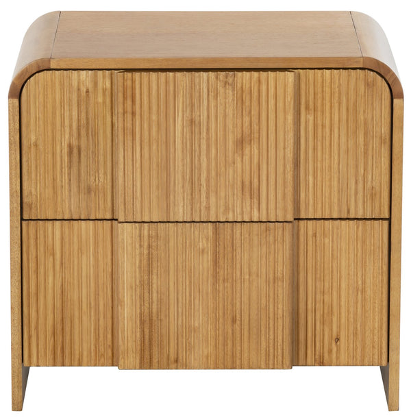 Safavieh Vitale Reeded Wood Nightstand - Elegant, Organic Design With Unique Textures For Timeless Bedrooms Natural Wood Sfv4259a