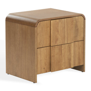 Safavieh Vitale Reeded Wood Nightstand - Elegant, Organic Design With Unique Textures For Timeless Bedrooms Natural Wood Sfv4259a