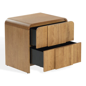 Safavieh Vitale Reeded Wood Nightstand - Elegant, Organic Design With Unique Textures For Timeless Bedrooms Natural Wood Sfv4259a