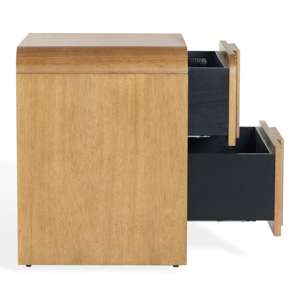 Safavieh Vitale Reeded Wood Nightstand - Elegant, Organic Design With Unique Textures For Timeless Bedrooms Natural Wood Sfv4259a