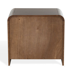 Safavieh Vitale Reeded Wood Nightstand - Elegant, Organic Design With Unique Textures For Timeless Bedrooms Walnut Wood Sfv4259b