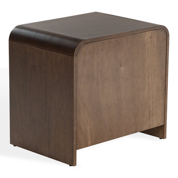 Safavieh Vitale Reeded Wood Nightstand - Elegant, Organic Design With Unique Textures For Timeless Bedrooms Walnut Wood Sfv4259b