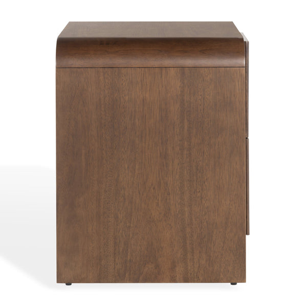 Safavieh Vitale Reeded Wood Nightstand - Elegant, Organic Design With Unique Textures For Timeless Bedrooms Walnut Wood Sfv4259b