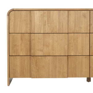 Safavieh VITALE Reeded Wood Dresser - Elegant Storage Solution with Textured Design for Timeless Interiors Natural SFV4260A
