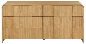 Safavieh Vitale Reeded Wood Dresser - Elegant Storage Solution With Textured Finish For Stylish Homes Natural Wood Sfv4260a
