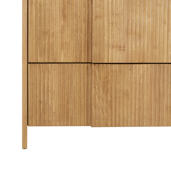 Safavieh Vitale Reeded Wood Dresser - Elegant Storage Solution With Textured Finish For Stylish Homes Natural Wood Sfv4260a