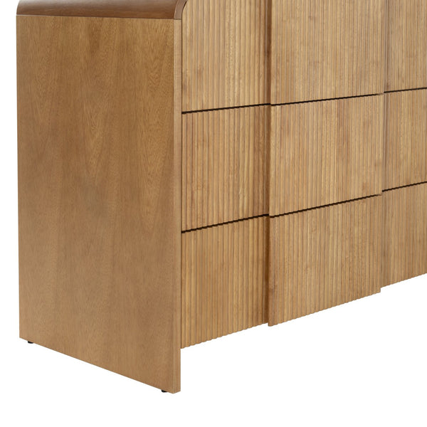 Safavieh Vitale Reeded Wood Dresser - Elegant Storage Solution With Textured Finish For Stylish Homes Natural Wood Sfv4260a
