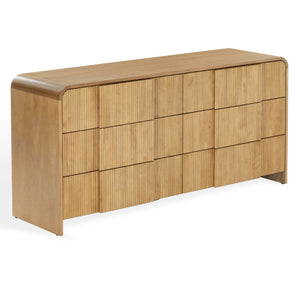 Safavieh Vitale Reeded Wood Dresser - Elegant Storage Solution With Textured Finish For Stylish Homes Natural Wood Sfv4260a