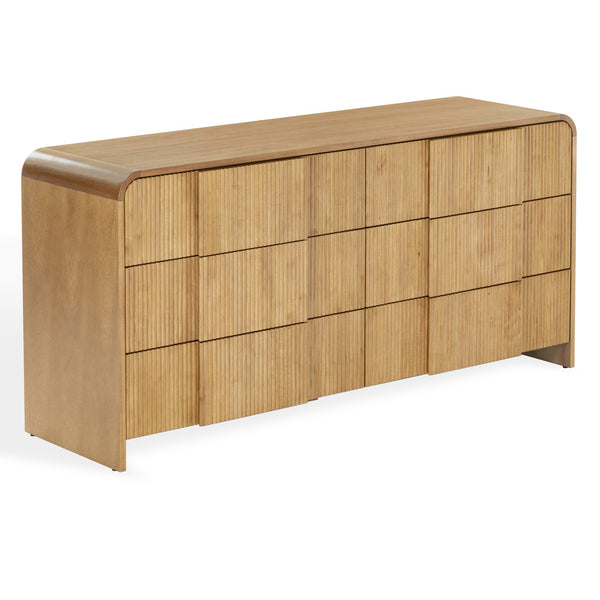 Safavieh Vitale Reeded Wood Dresser - Elegant Storage Solution With Textured Finish For Stylish Homes Natural Wood Sfv4260a