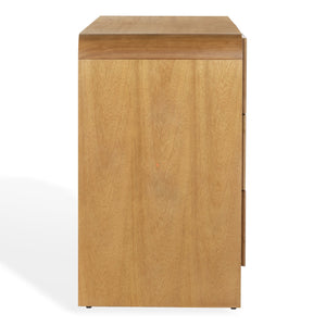 Safavieh Vitale Reeded Wood Dresser - Elegant Storage Solution With Textured Finish For Stylish Homes Natural Wood Sfv4260a