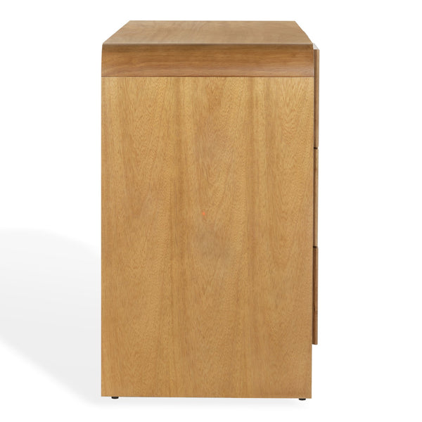 Safavieh Vitale Reeded Wood Dresser - Elegant Storage Solution With Textured Finish For Stylish Homes Natural Wood Sfv4260a