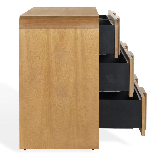 Safavieh Vitale Reeded Wood Dresser - Elegant Storage Solution With Textured Finish For Stylish Homes Natural Wood Sfv4260a