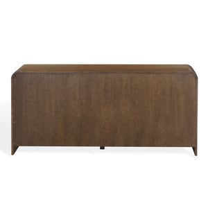 Safavieh Vitale Reeded Wood Dresser - Elegant Storage Solution With Textured Finish For Stylish Homes Walnut Wood Sfv4260b