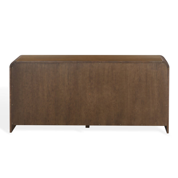 Safavieh Vitale Reeded Wood Dresser - Elegant Storage Solution With Textured Finish For Stylish Homes Walnut Wood Sfv4260b