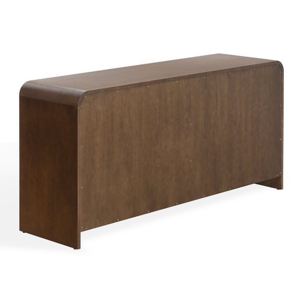 Safavieh Vitale Reeded Wood Dresser - Elegant Storage Solution With Textured Finish For Stylish Homes Walnut Wood Sfv4260b