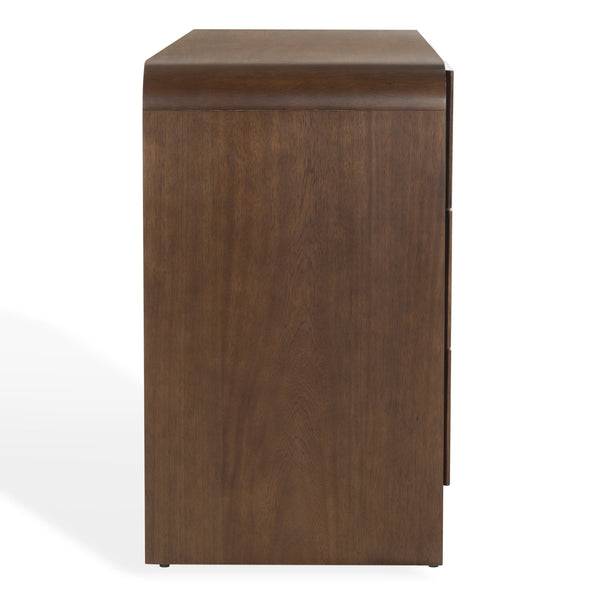 Safavieh Vitale Reeded Wood Dresser - Elegant Storage Solution With Textured Finish For Stylish Homes Walnut Wood Sfv4260b