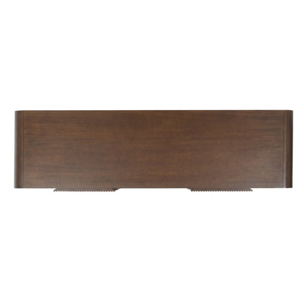 Safavieh VITALE Reeded Wood Dresser - Elegant Storage Solution with Textured Design for Timeless Interiors Walnut SFV4260B