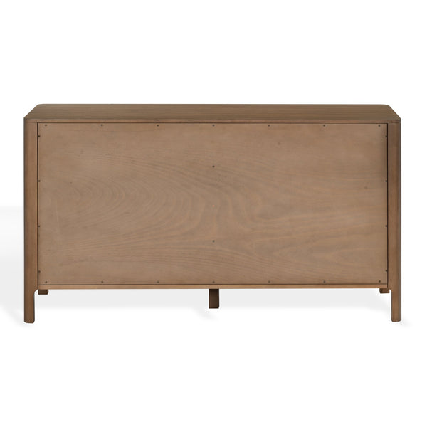 Abbiava Six-Drawer Wood Dresser With Metal Accents — Spacious 64.5" Storage, Smooth-Glide Design