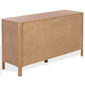 Abbiava Six-Drawer Wood Dresser With Metal Accents — Spacious 64.5" Storage, Smooth-Glide Design