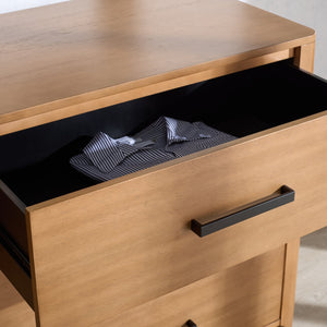 Abbiava Six-Drawer Wood Dresser With Metal Accents — Spacious 64.5" Storage, Smooth-Glide Design