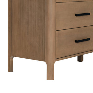 Abbiava Six-Drawer Wood Dresser With Metal Accents — Spacious 64.5" Storage, Smooth-Glide Design