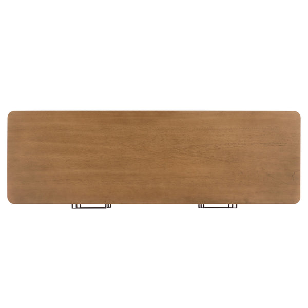 Abbiava Six-Drawer Wood Dresser With Metal Accents — Spacious 64.5" Storage, Smooth-Glide Design