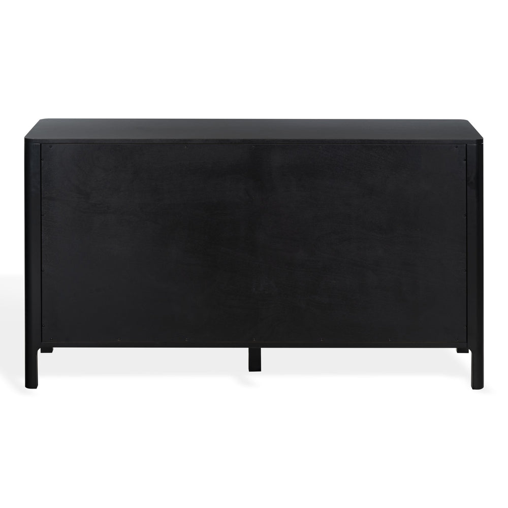 Abbiava Six-Drawer Wood Dresser With Metal Accents — Spacious 64.5" Storage, Smooth-Glide Design