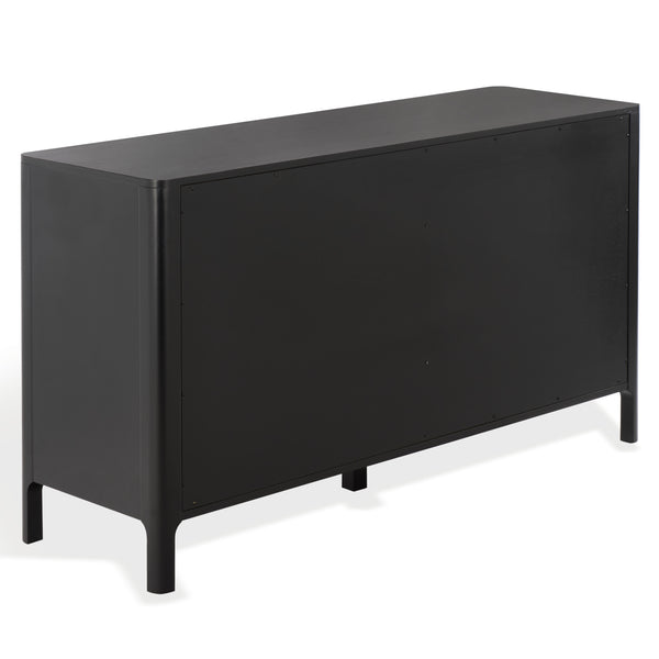 Abbiava Six-Drawer Wood Dresser With Metal Accents — Spacious 64.5" Storage, Smooth-Glide Design