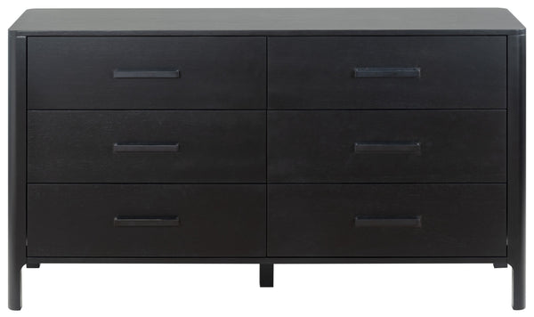 Abbiava Six-Drawer Wood Dresser With Metal Accents — Spacious 64.5" Storage, Smooth-Glide Design