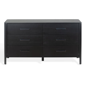 Abbiava Six-Drawer Wood Dresser With Metal Accents — Spacious 64.5" Storage, Smooth-Glide Design