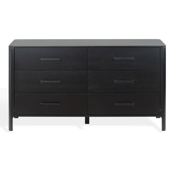 Abbiava Six-Drawer Wood Dresser With Metal Accents — Spacious 64.5" Storage, Smooth-Glide Design