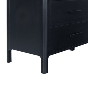 Abbiava Six-Drawer Wood Dresser With Metal Accents — Spacious 64.5" Storage, Smooth-Glide Design