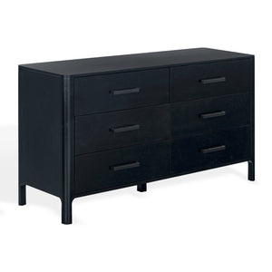 Abbiava Six-Drawer Wood Dresser With Metal Accents — Spacious 64.5" Storage, Smooth-Glide Design