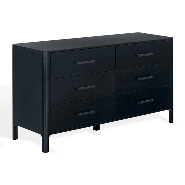 Abbiava Six-Drawer Wood Dresser With Metal Accents — Spacious 64.5" Storage, Smooth-Glide Design