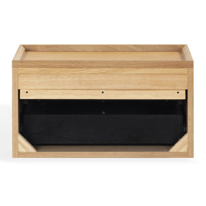 Safavieh Dontay 2 Drawer Ribbed Floating Nightstand - Elegant Wood Design For Modern Bedroom Spaces Natural Wood Sfv4262a