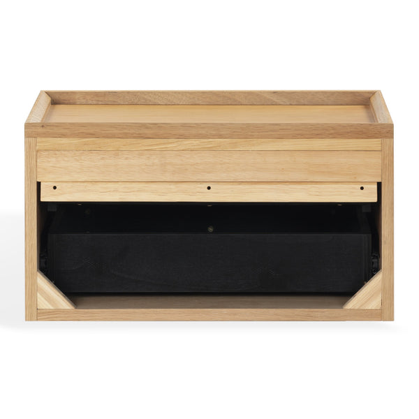 Safavieh Dontay 2 Drawer Ribbed Floating Nightstand - Elegant Wood Design For Modern Bedroom Spaces Natural Wood Sfv4262a