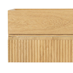 Safavieh Dontay 2 Drawer Ribbed Floating Nightstand - Elegant Wood Design For Modern Bedroom Spaces Natural Wood Sfv4262a