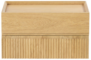 Safavieh Dontay 2 Drawer Ribbed Floating Nightstand - Elegant Wood Design For Modern Bedroom Spaces Natural Wood Sfv4262a